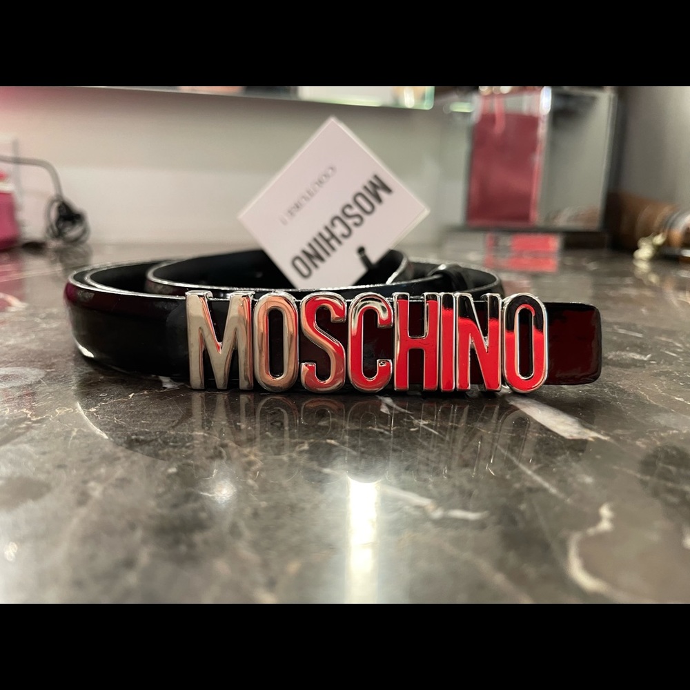 Moschino silver belt
